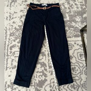 Zara navy pants size 2 belt
